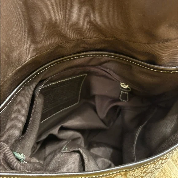 VINTAGE COACH 6376 Soho Brown Signature MonogramLogo Jacquard Shoulder Bag